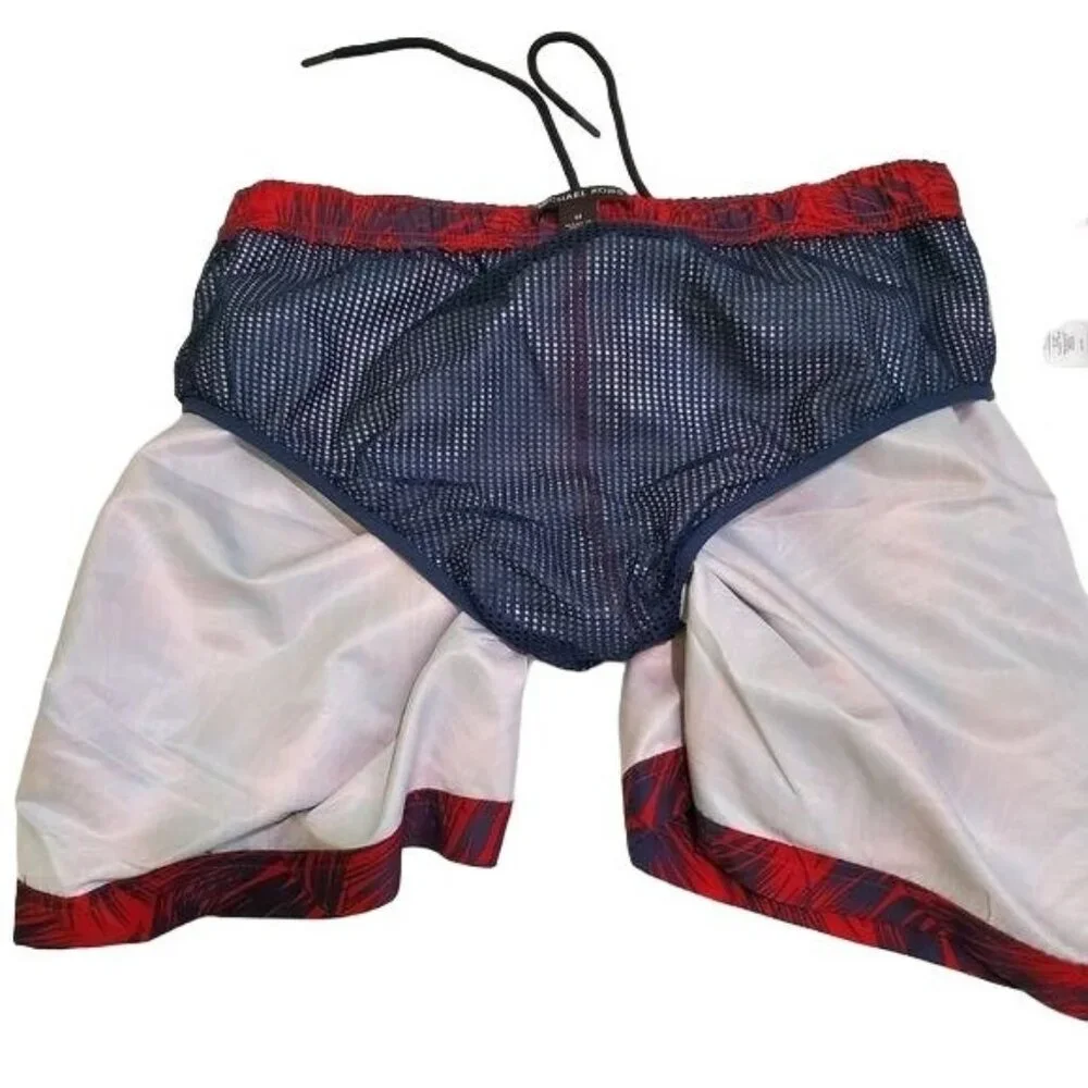 Michael Kors men's shorts mesh lined Swim trunks Red Size‎ Medium drawstring nwt